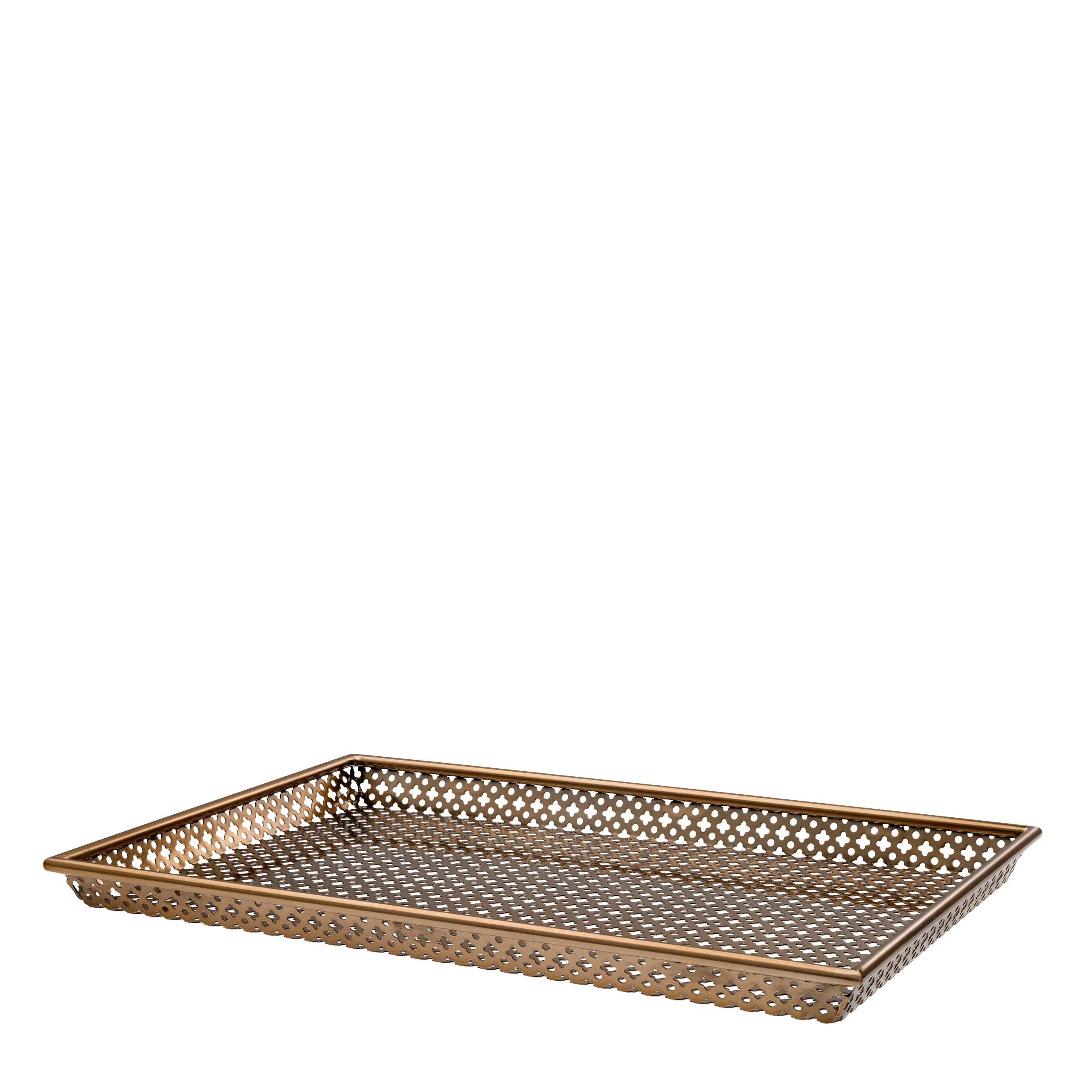 113072 - Tray Sirenuse L antique brass finish