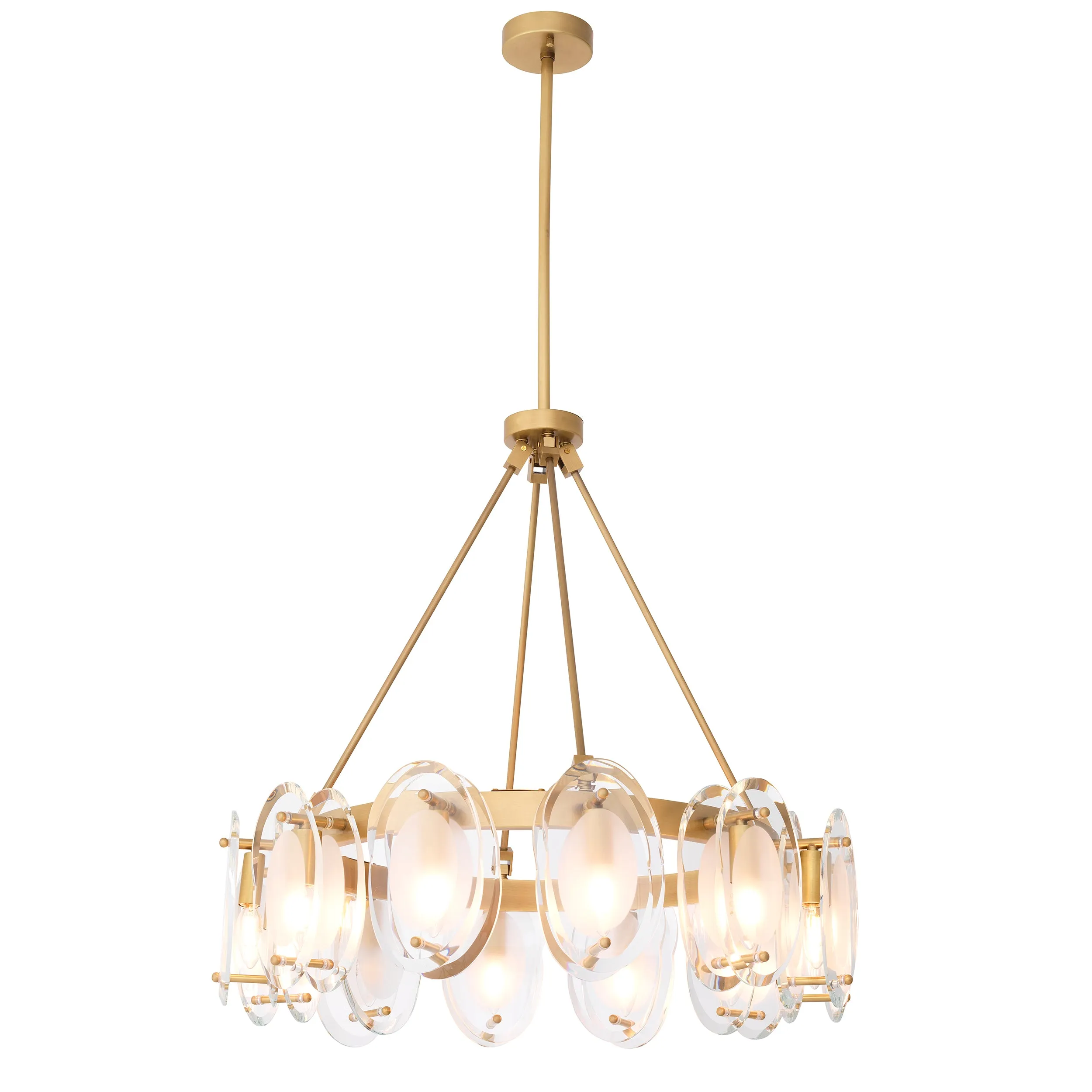 114592UL - Chandelier Sublime antique brass finish UL