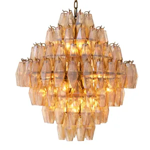 115170UL - Chandelier Benini L antique brass finish UL