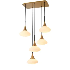 115855UL - Chandelier Duco L antique brass finish UL