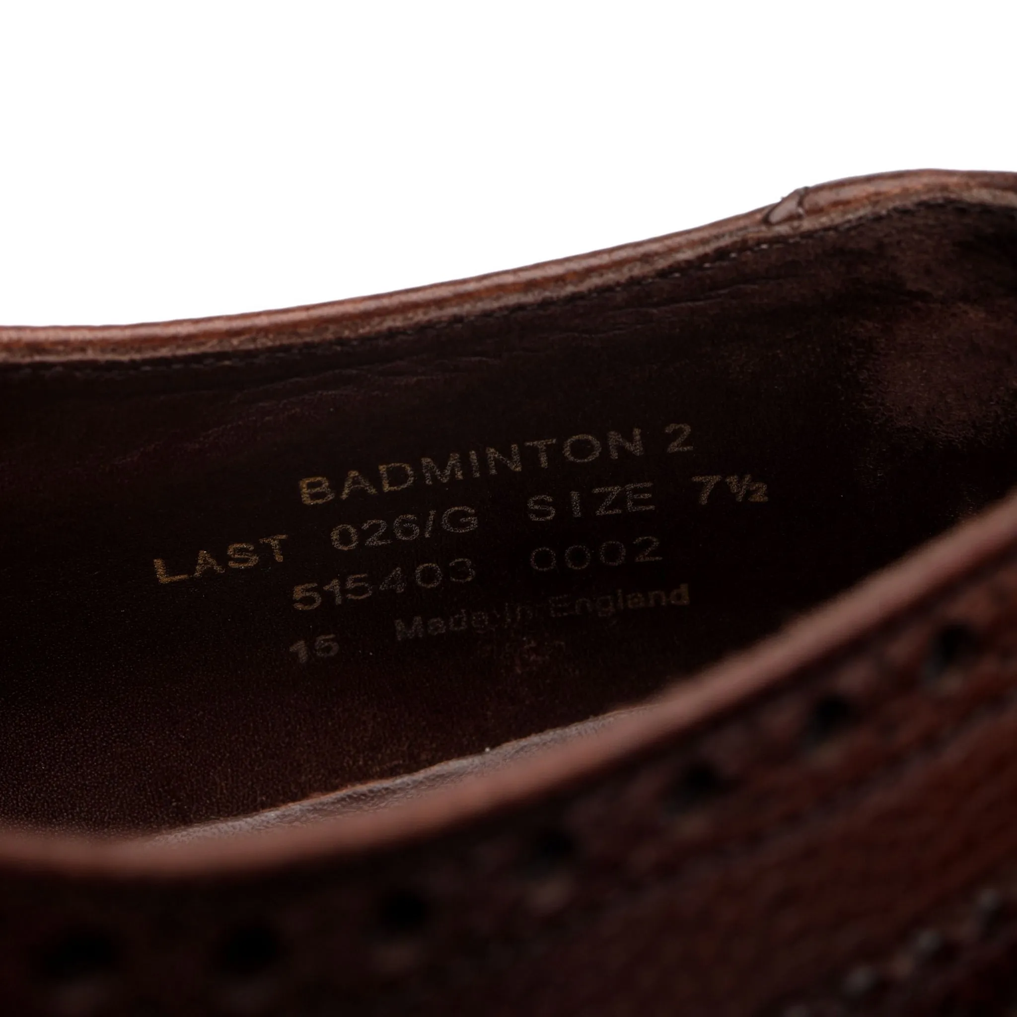 1880 'Badminton 2' Dark Brown Grain Leather Derby Brogues UK 7.5 G