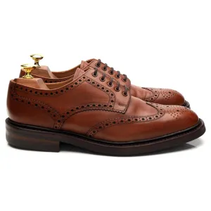 1880 'Chester' Tan Brown Leather Derby Brogues UK 7.5 F