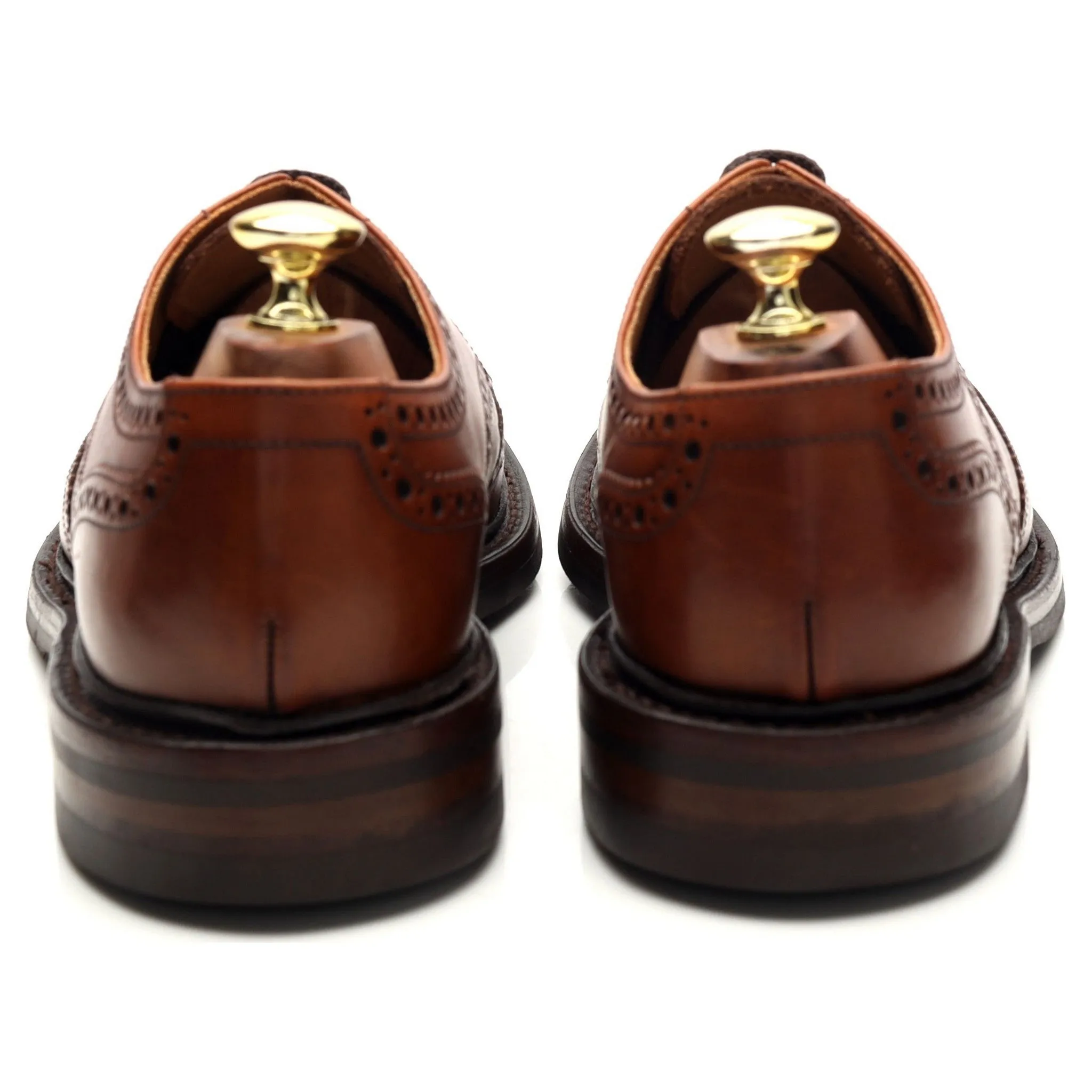 1880 'Chester' Tan Brown Leather Derby Brogues UK 7.5 F