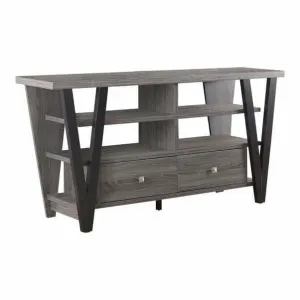 2-Drawer TV Console Black And Grey