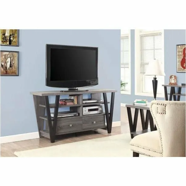 2-Drawer TV Console Black And Grey