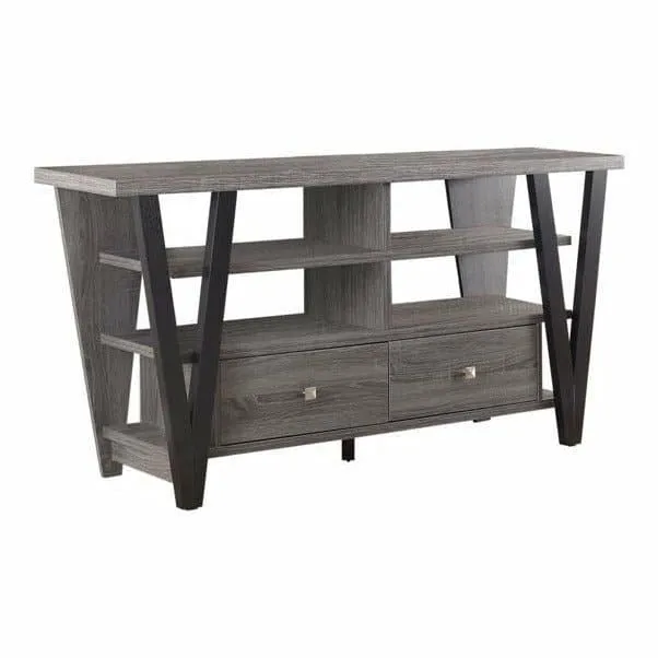 2-Drawer TV Console Black And Grey