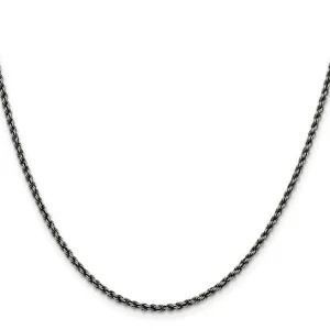 20" Sterling Silver Antique Finish Rope Chain