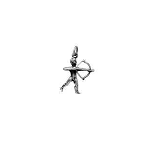 3-D Antique-Finish Sagittarius Pendant (Silver)