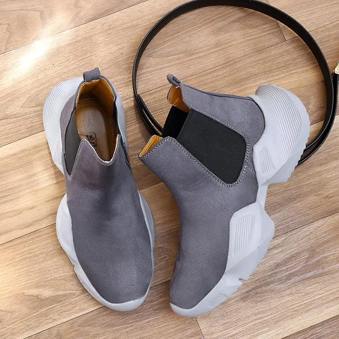 3 Inch Hidden Height Increasing/Elevator Suede Material New Casual Chelsea-JonasParamount