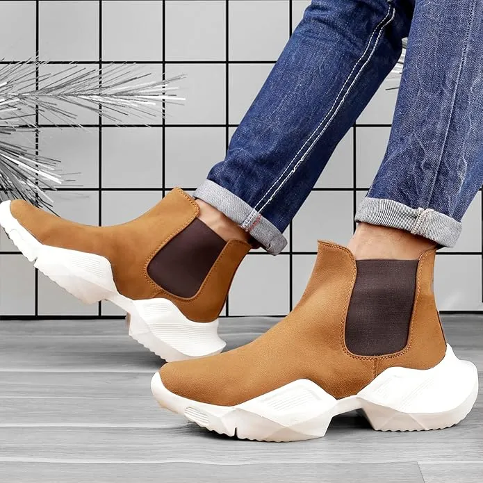 3 Inch Hidden Height Increasing/Elevator Suede Material New Casual Chelsea-JonasParamount