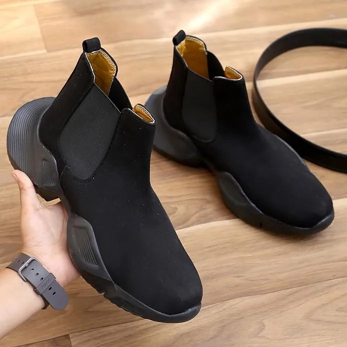 3 Inch Hidden Height Increasing/Elevator Suede Material New Casual Chelsea-JonasParamount