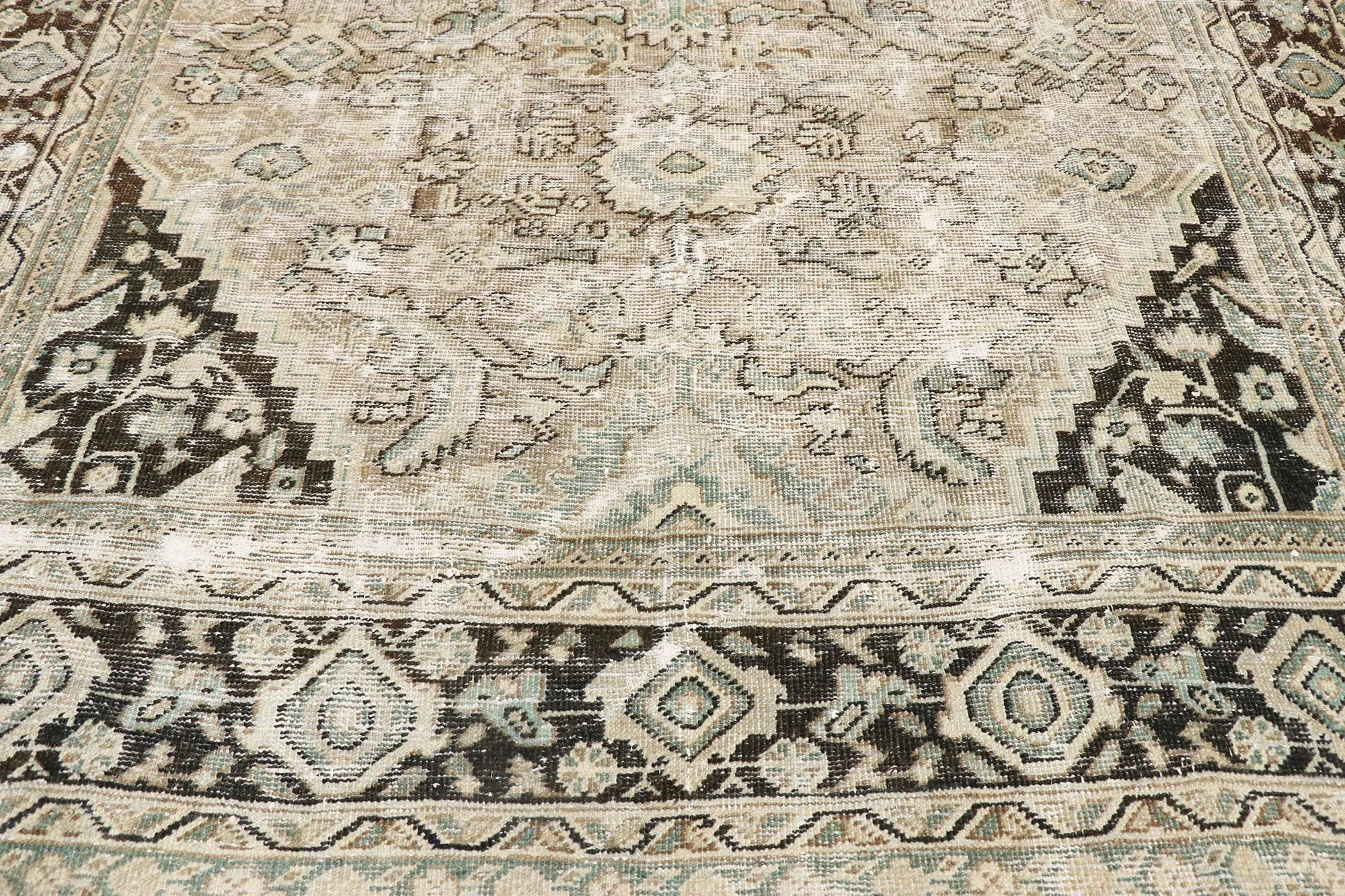 7 x 11 Distressed Antique Persian Mahal Rug