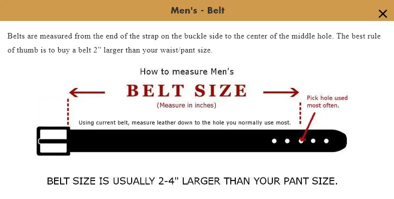 8660500 Roper Men's Hide Belt