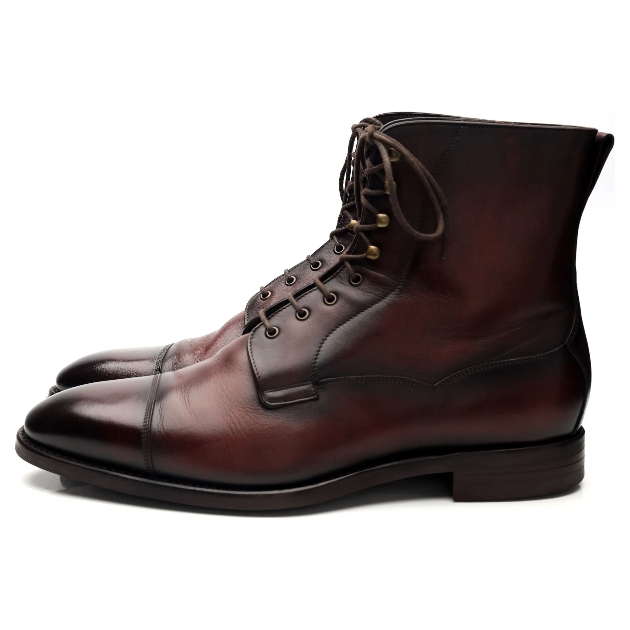 '9156' Burgundy Leather Field Boots UK 12 E