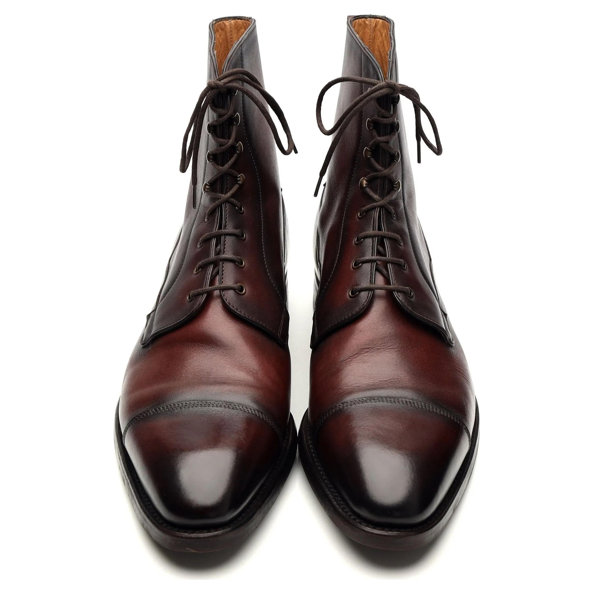 '9156' Burgundy Leather Field Boots UK 12 E