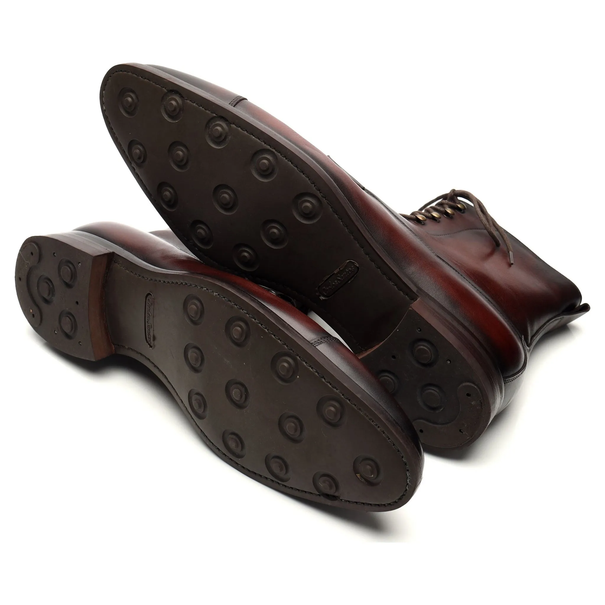'9156' Burgundy Leather Field Boots UK 12 E