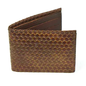 AB330-BK  Antique Finish Slim Billfold - Weave