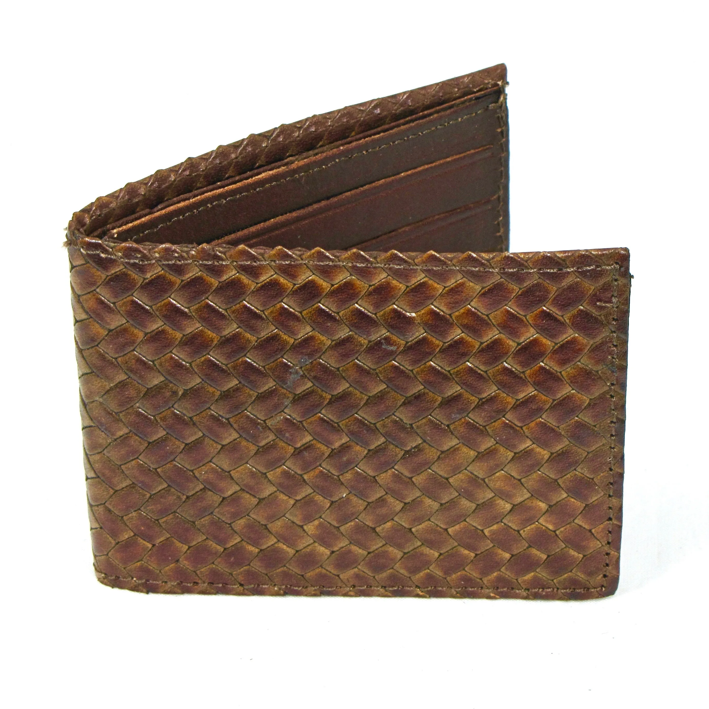 AB330-BK  Antique Finish Slim Billfold - Weave