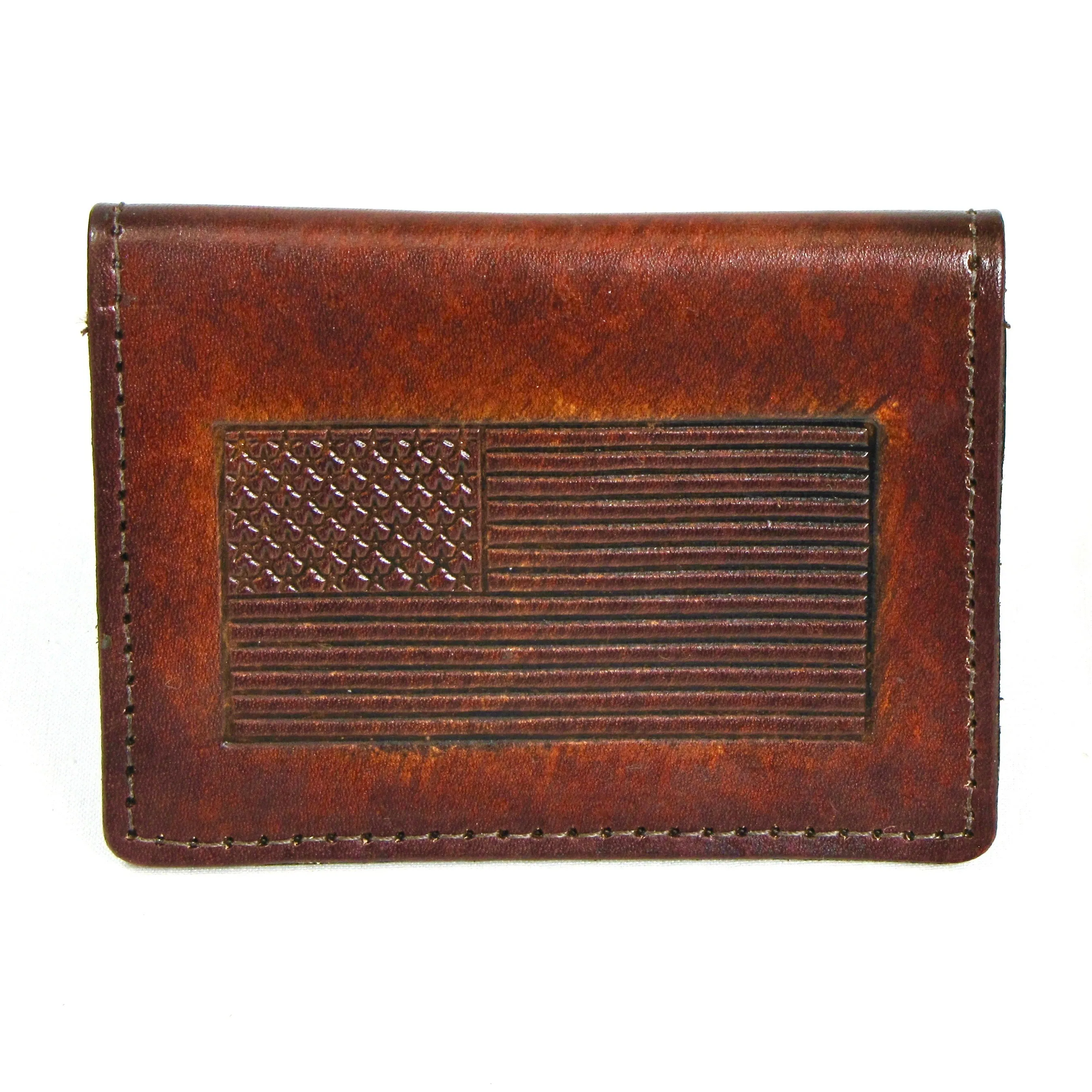 AC303-162  Antique Finish Card Case - US Flag