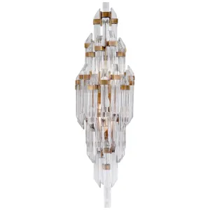 Adele Small Sconce in Hand-Rubbed Antique Brass with Clear Acrylic