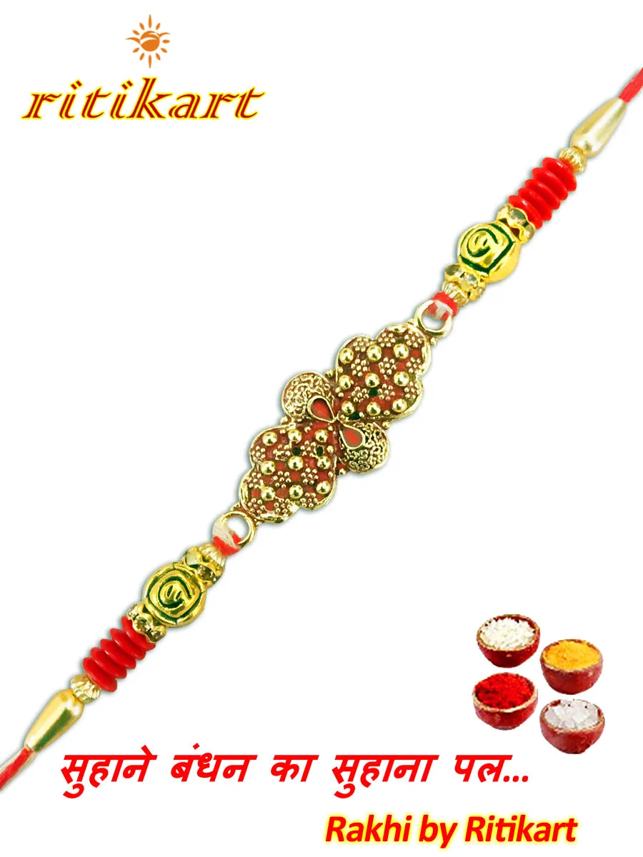 Amazing Antique Finish Designer Metal Rakhi