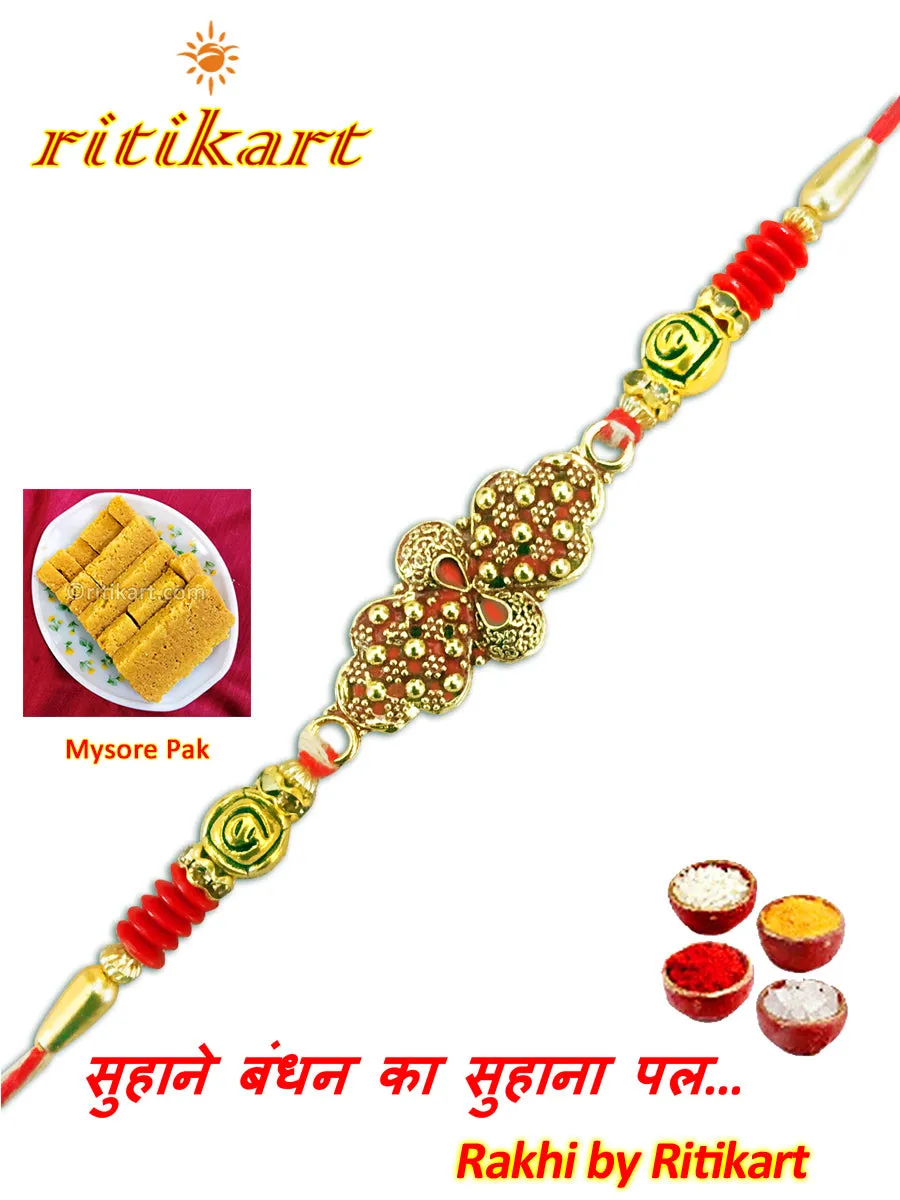 Amazing Antique Finish Designer Metal Rakhi