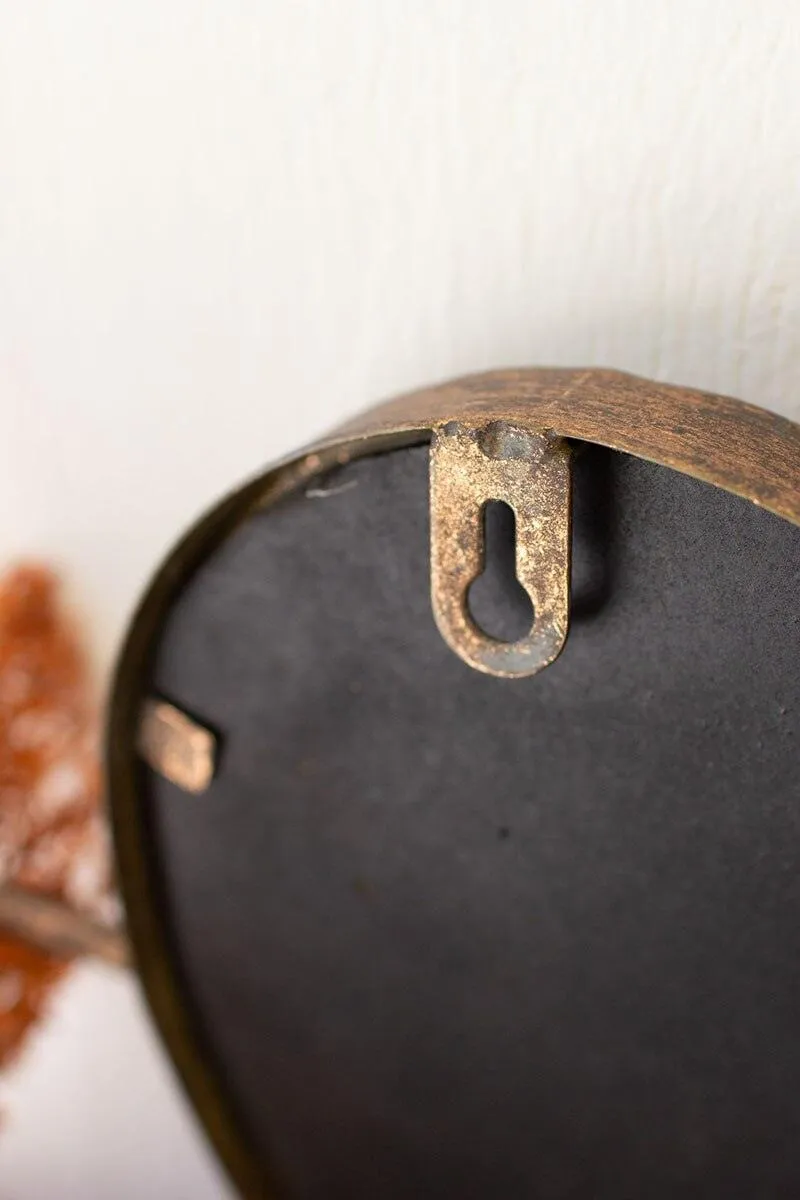 Antique Brass Heart Wall Mirror (Pack of 2)