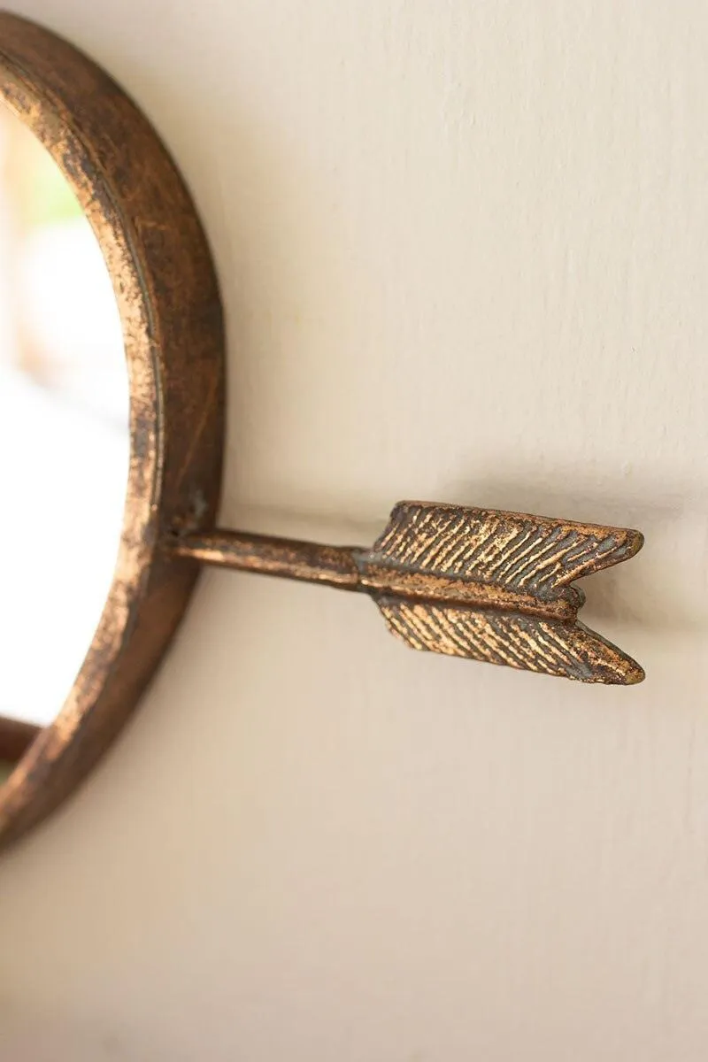 Antique Brass Heart Wall Mirror (Pack of 2)