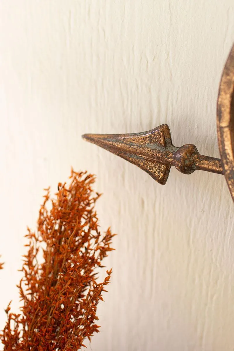 Antique Brass Heart Wall Mirror (Pack of 2)
