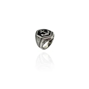 Antique FInish Anchor Ring (Silver)