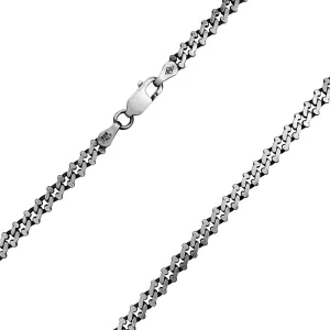 Antique-Finish Bones Cuban Necklace (Silver)
