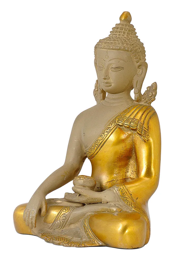 Antique Finish Buddha Brass Sculpture