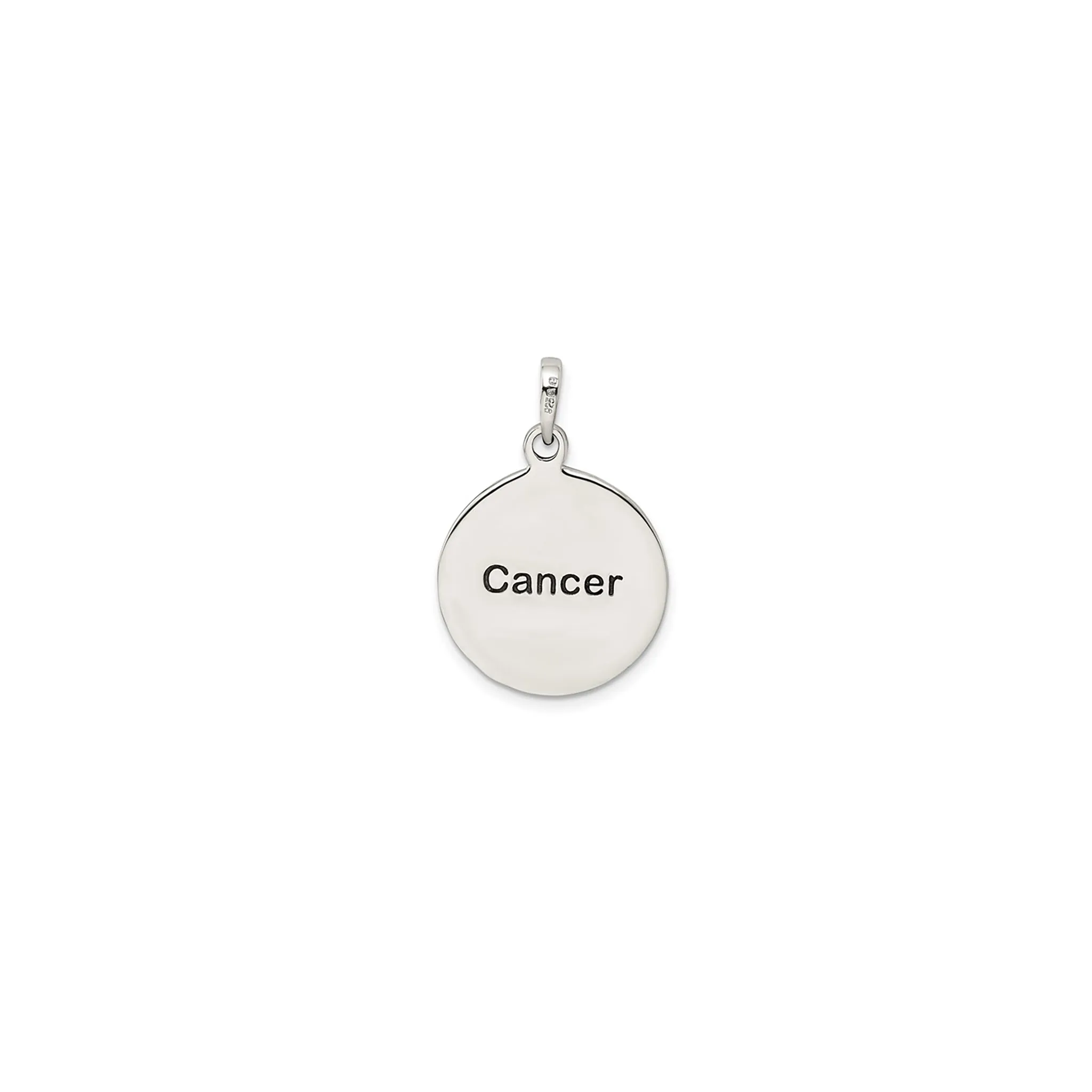 Antique-Finish Cancer Zodiac Pendant (Silver)