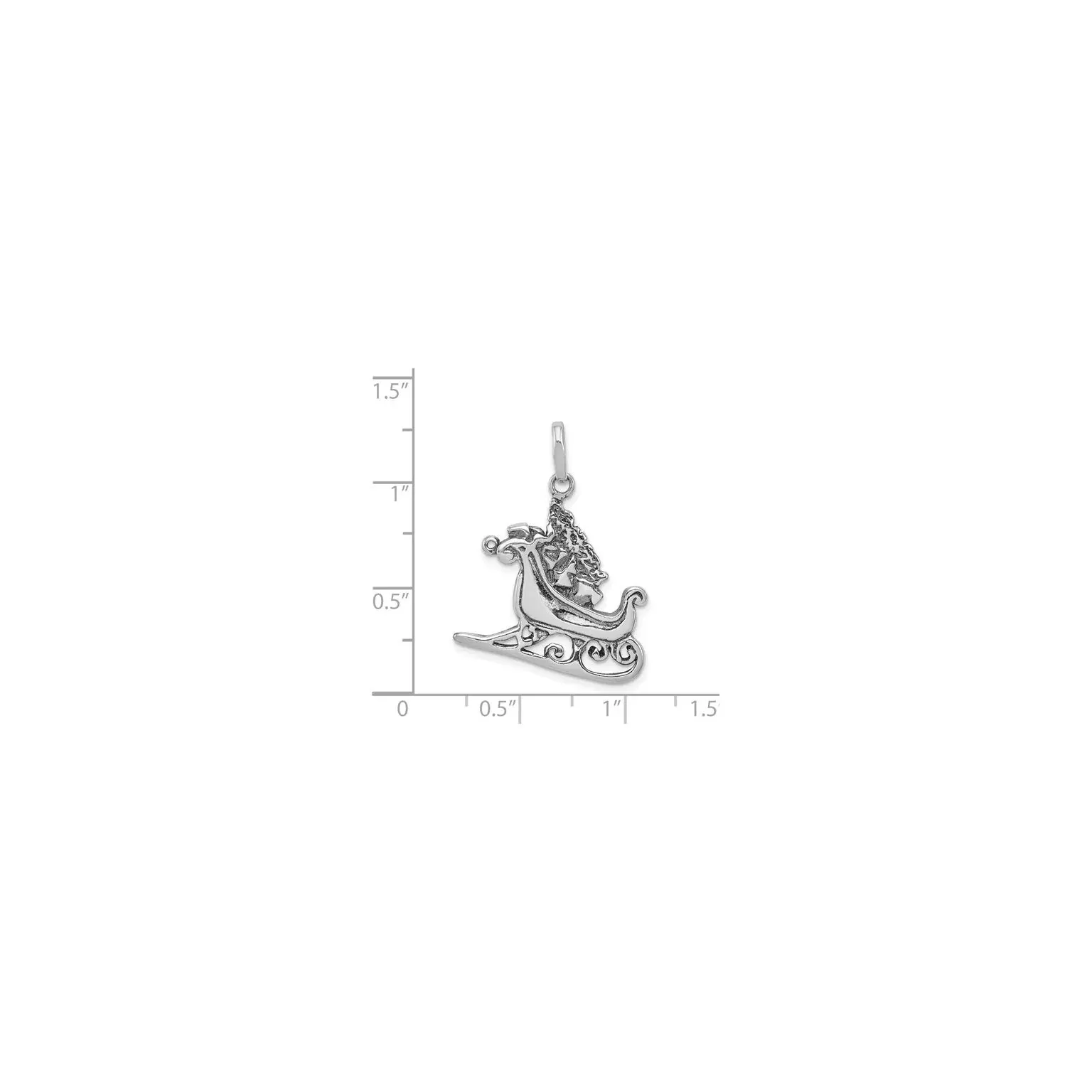 Antique-Finish Christmas Sleigh Pendant (Silver)