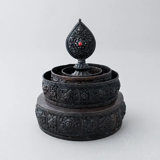 Antique Finish Copper Mandala Set, 5.75 inch