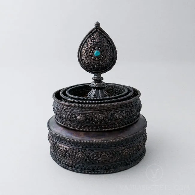 Antique Finish Copper Mandala Set, 6 inch