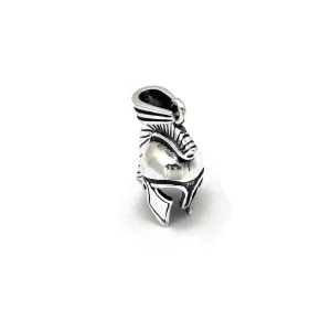 Antique-Finish Corinthian Plume Helmet Pendant (Silver)