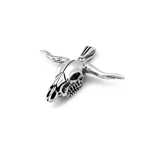Antique-Finish Desert Skull Pendant (Silver)