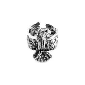 Antique-Finish Eagle Ring (Silver)