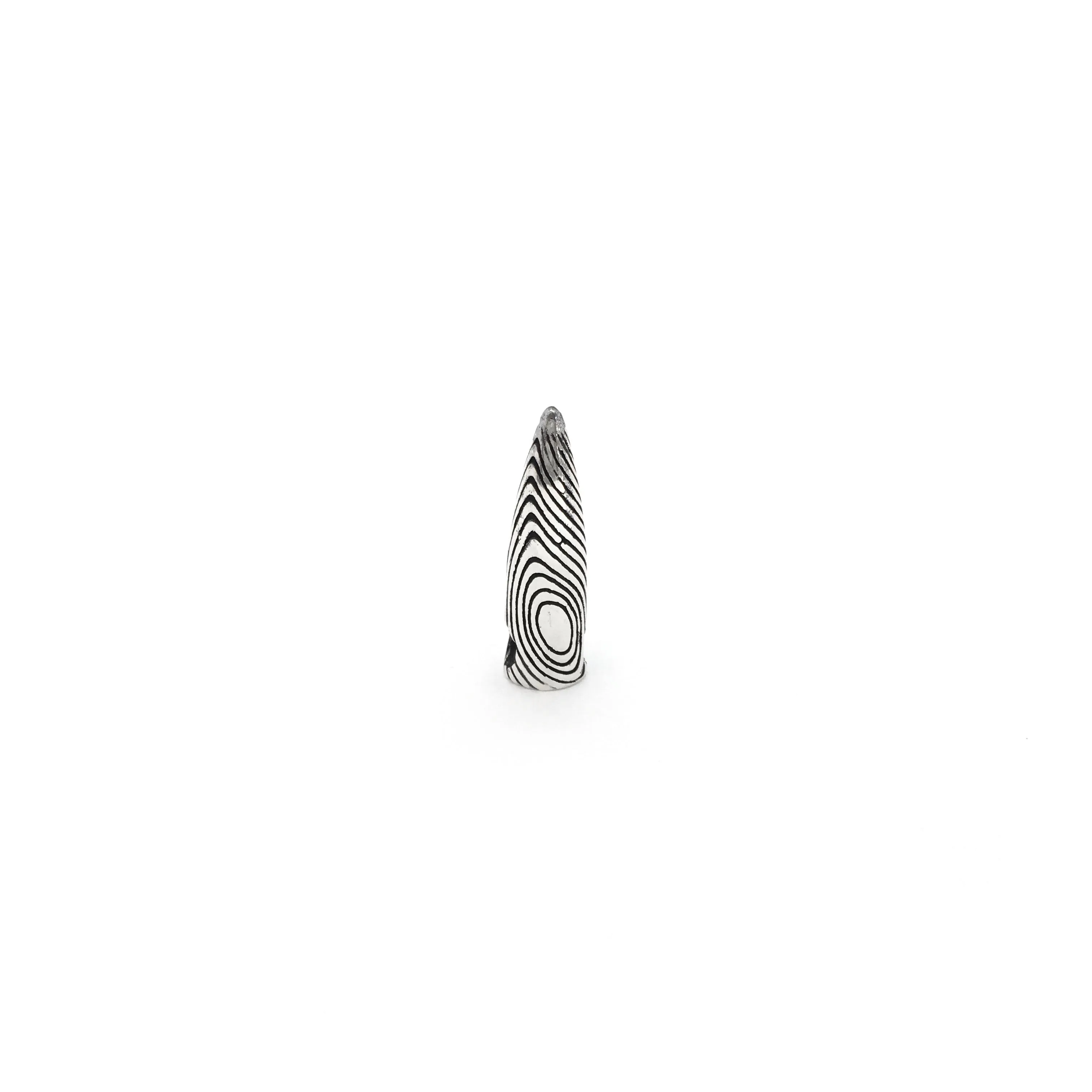 Antique-Finish Fingerprinted Bullet Pendant (Silver)