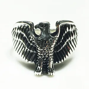 Antique-Finish Hawk Ring (Silver)