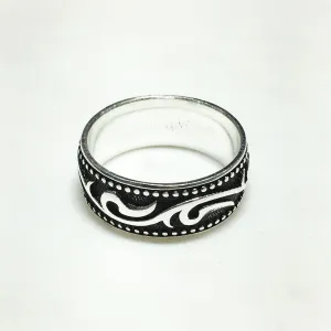 Antique-Finish Horus Eye Motif Band (Silver)