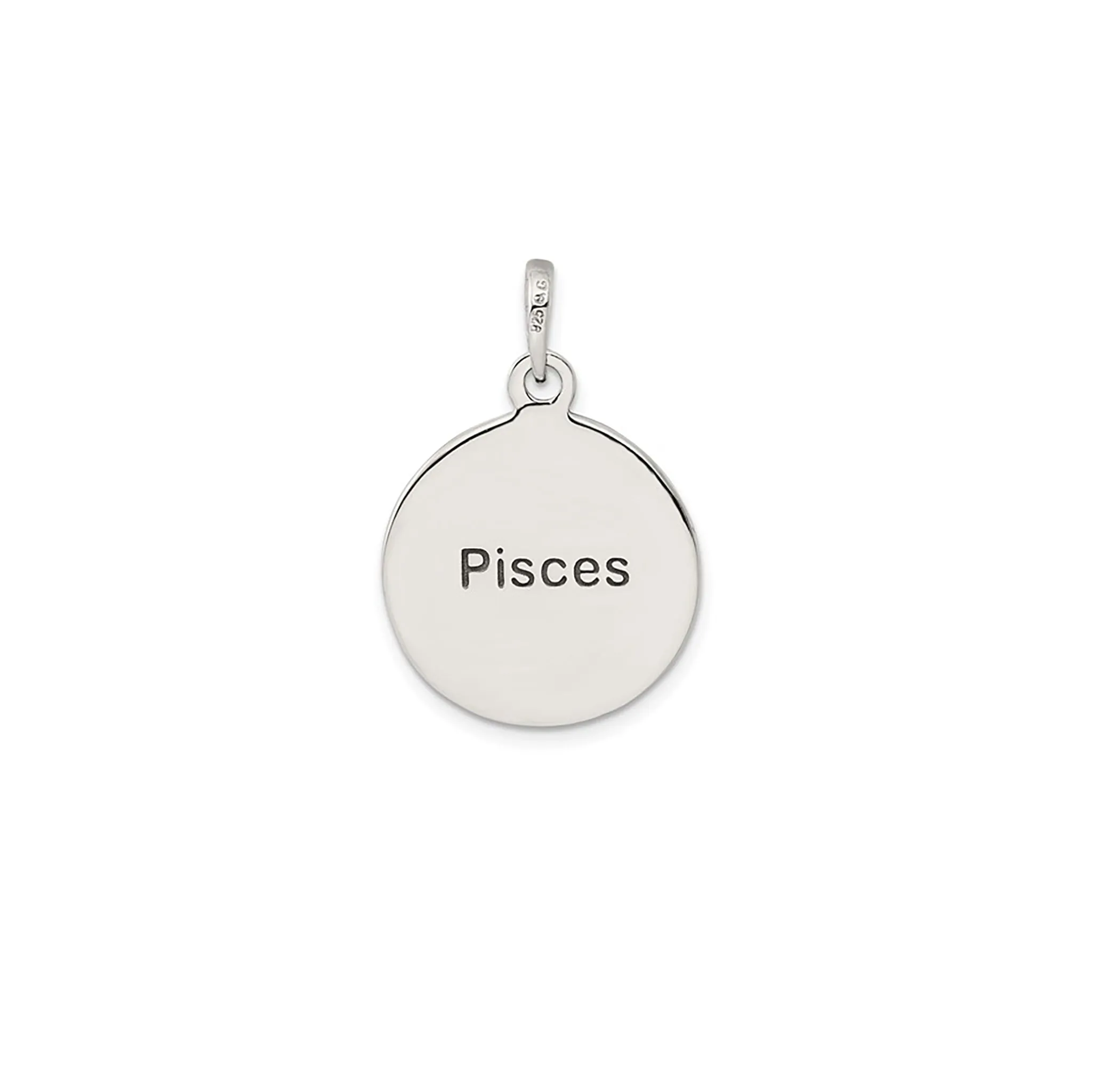 Antique-Finish Pisces Zodiac Pendant (Silver)