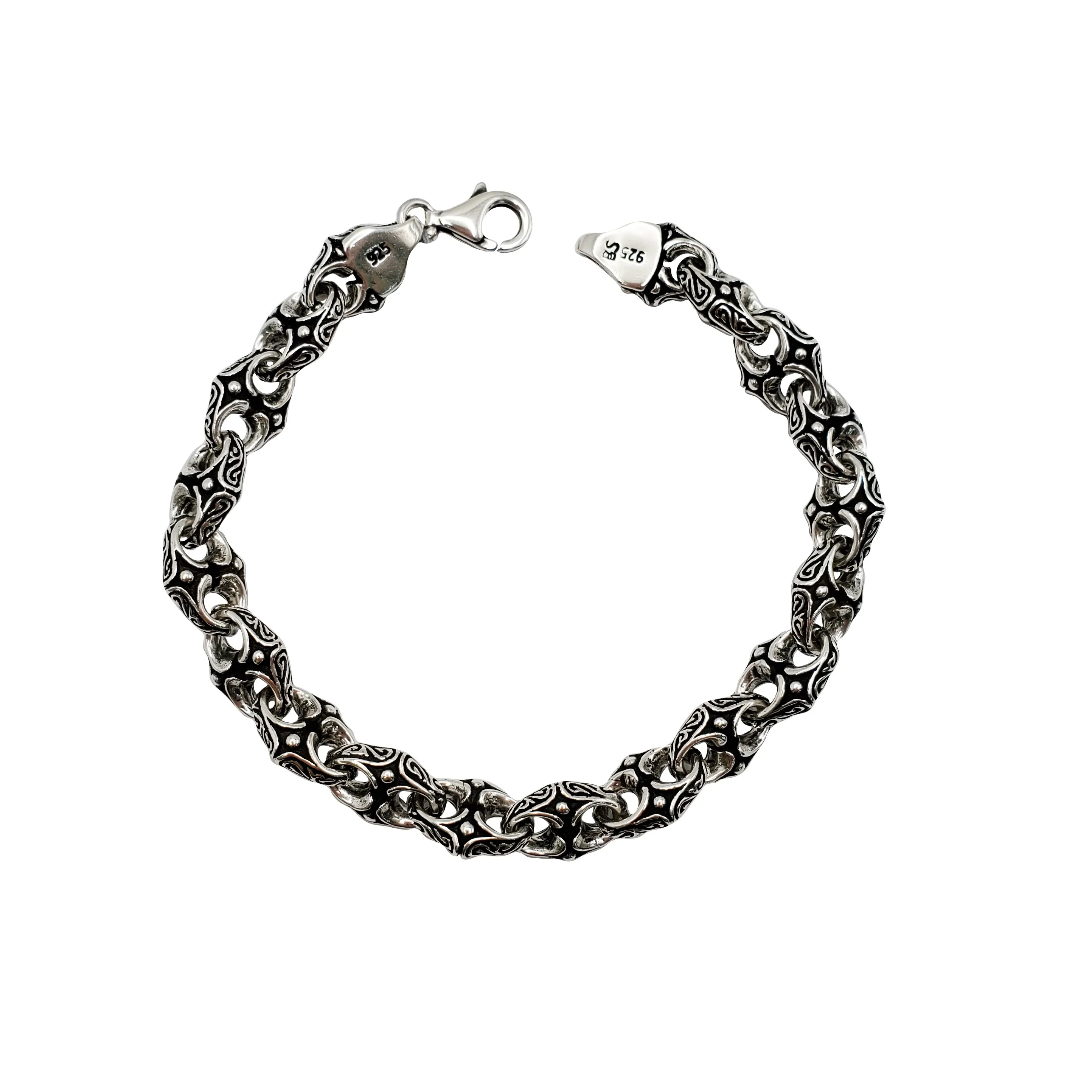 Antique Finish Puff Mariner Gucci Bracelet (Silver)