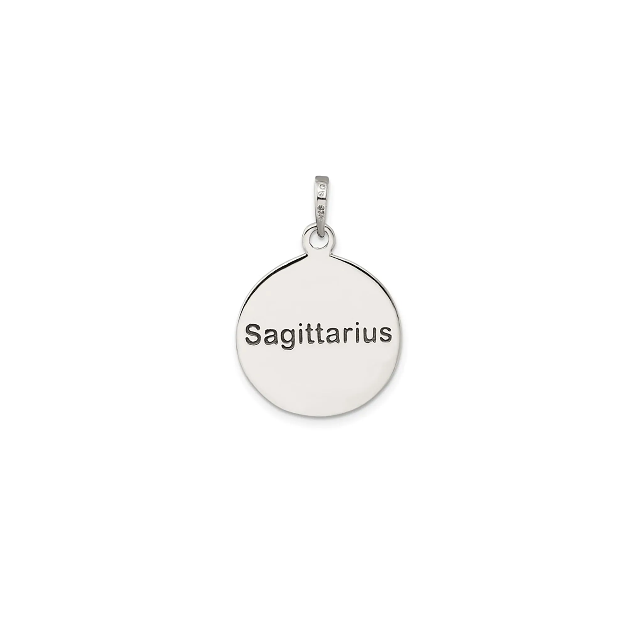Antique-Finish Sagittarius Zodiac Pendant (Silver)