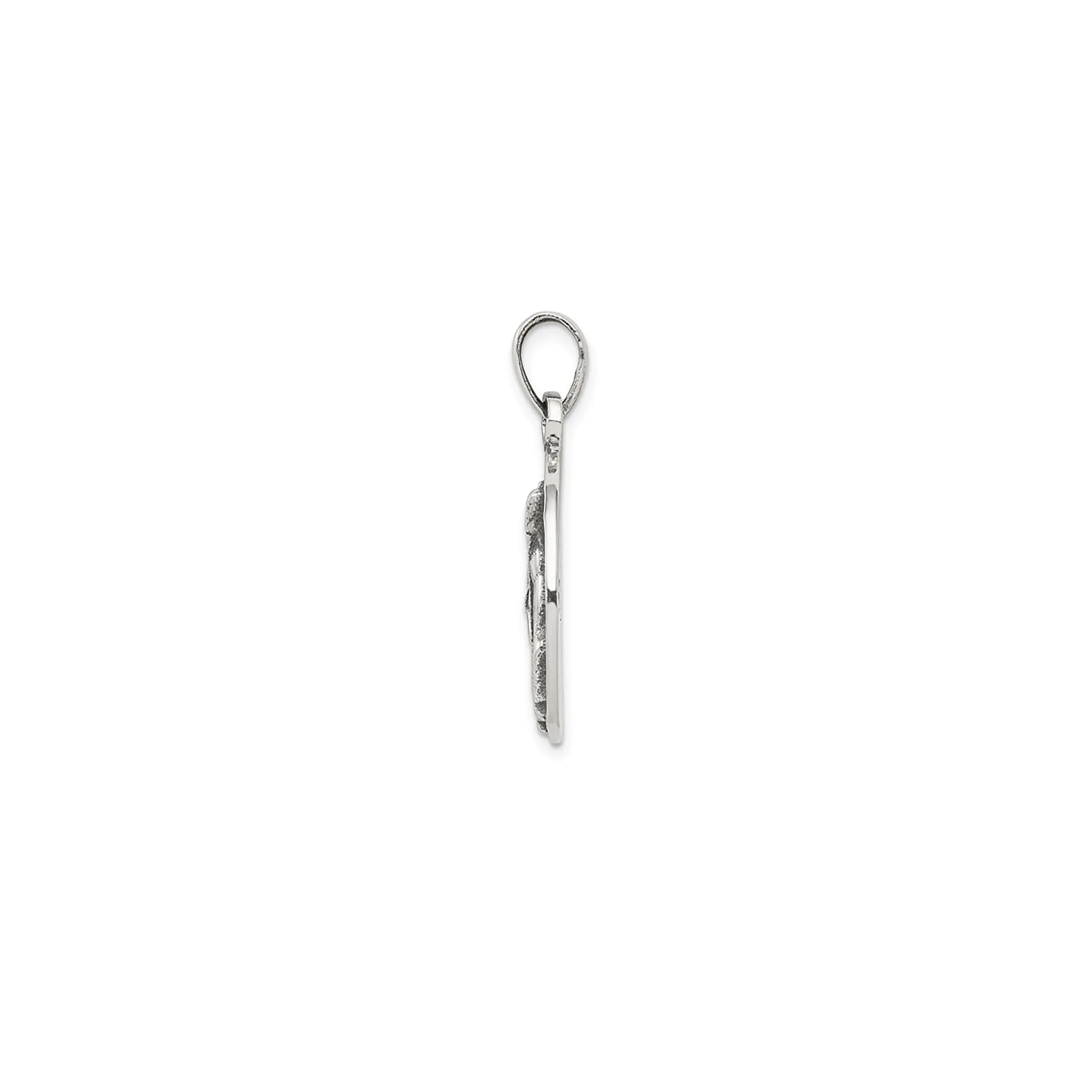 Antique-Finish Sagittarius Zodiac Pendant (Silver)