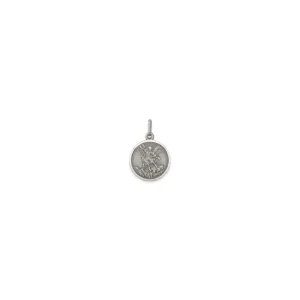Antique-Finish Saint Michael Silhouette Medal (Silver)