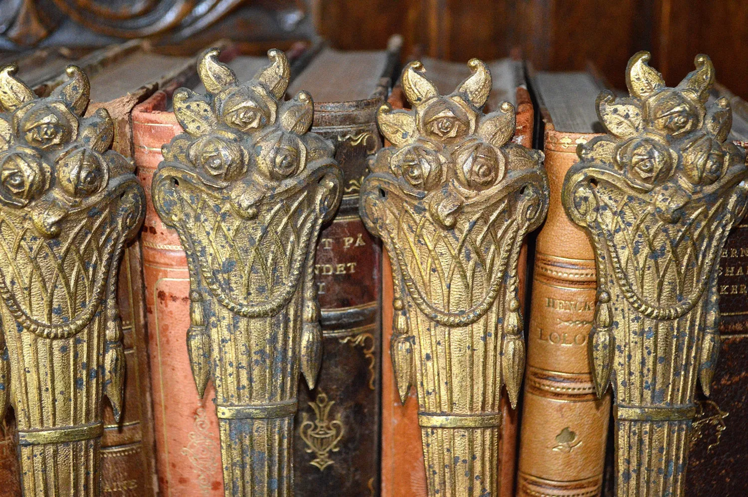 Antique Large Pair French Pediments Ormolu Bronze Floral Basket Mounts 2 Pair Available