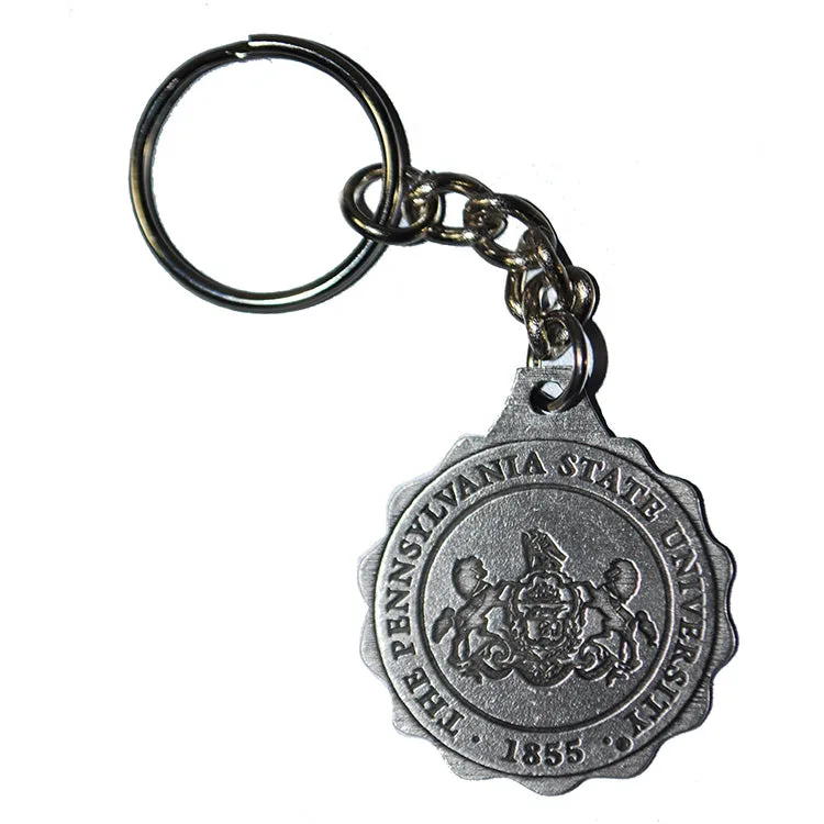 Antique Pewter Penn State Seal Keychain