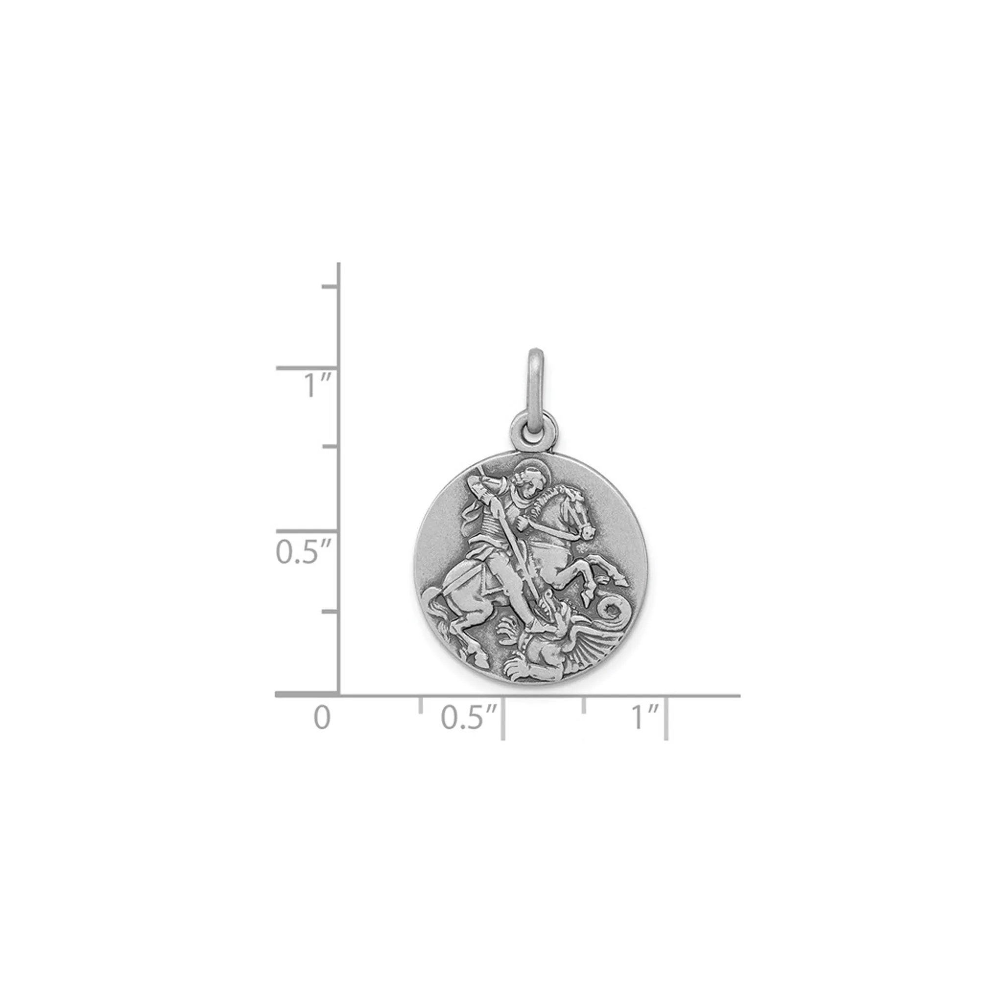 Antique Reversible Saint George Medallion Charm (Silver)